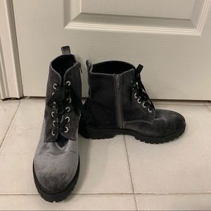 Velvet Combat Boots Size 10